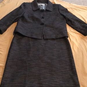 2 piece purple tweed suit